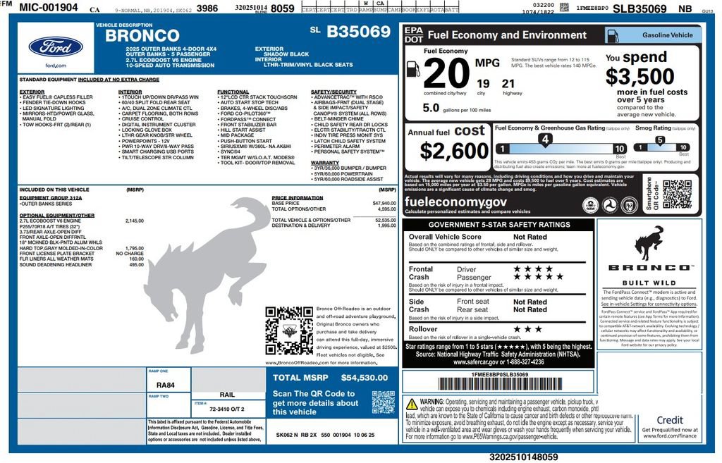 Used 2025 Ford Bronco Outer Banks AWD/4WD image 3