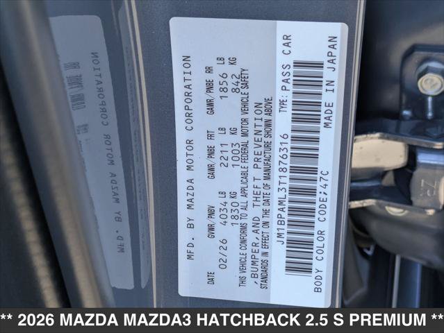 New 2026 MAZDA MAZDA3 2.5 S Hatchback w/ Premium Pkg FWD image 15