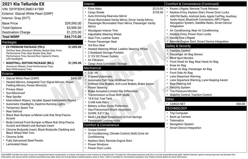 Used 2021 Kia Telluride EX w/ EX Premium Package image 34