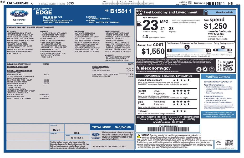 Used 2022 Ford Edge SEL w/ Convenience Package AWD/4WD image 6