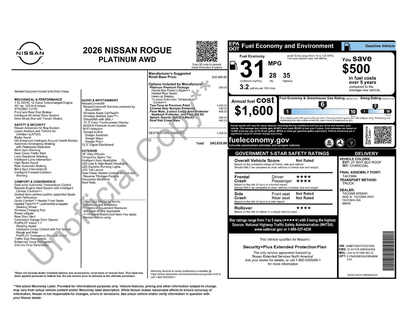 New 2026 Nissan Rogue Platinum image 32