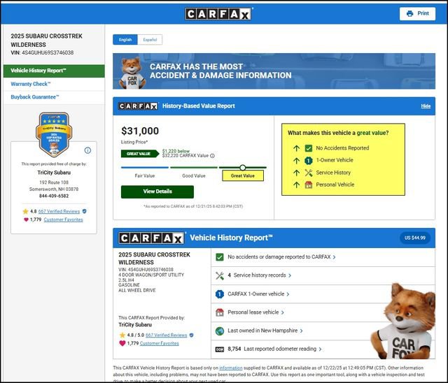 Used 2025 Subaru Crosstrek 2.5i Wilderness image 11