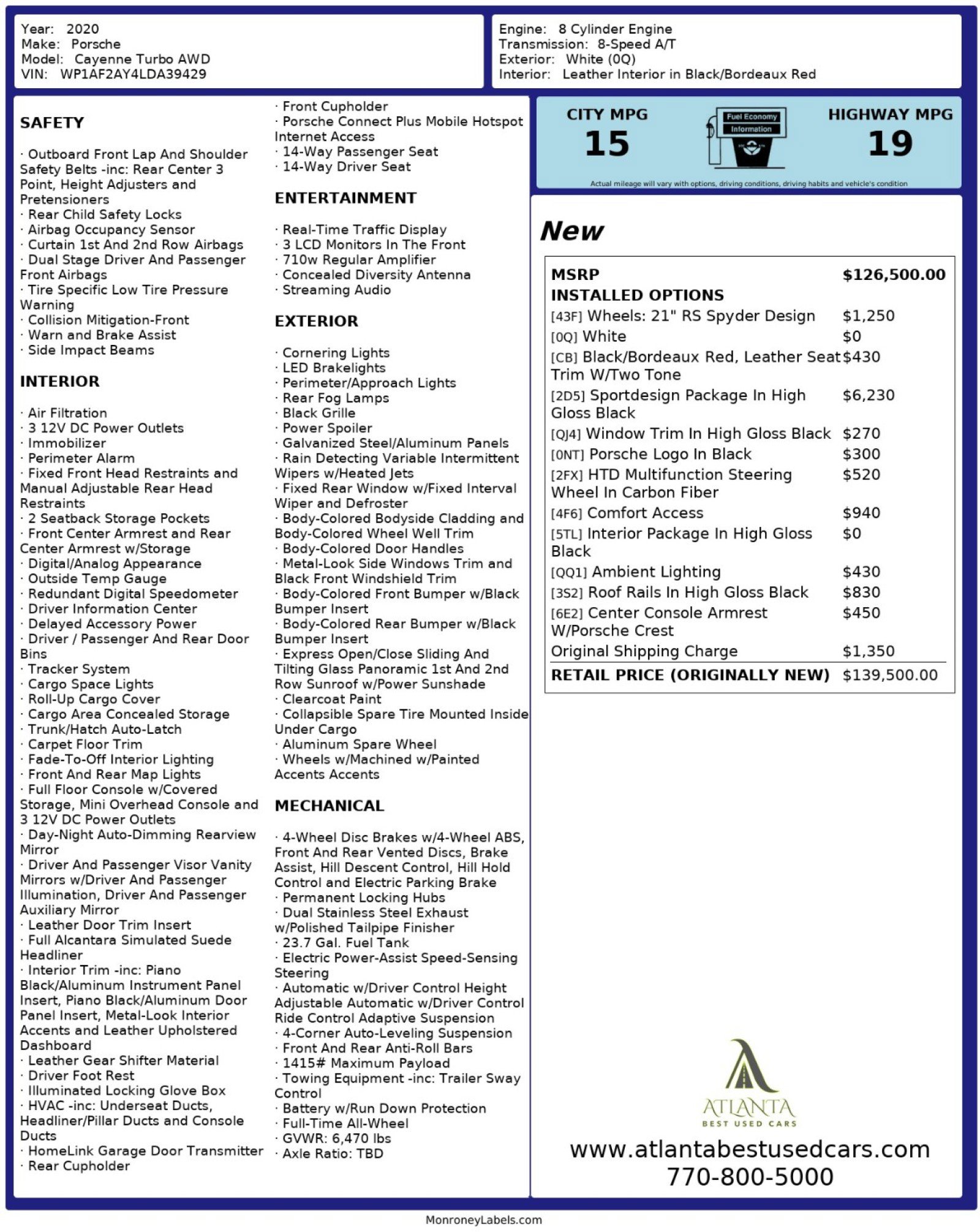 Used 2020 Porsche Cayenne Turbo image 59