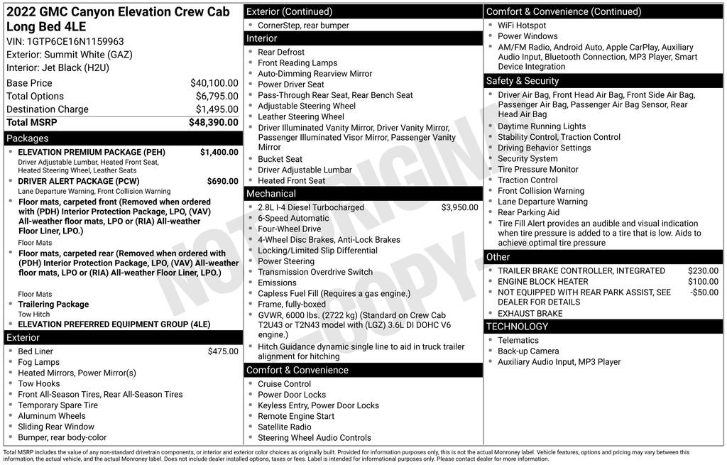 Used 2022 GMC Canyon Elevation w/ Elevation Premium Package image 10