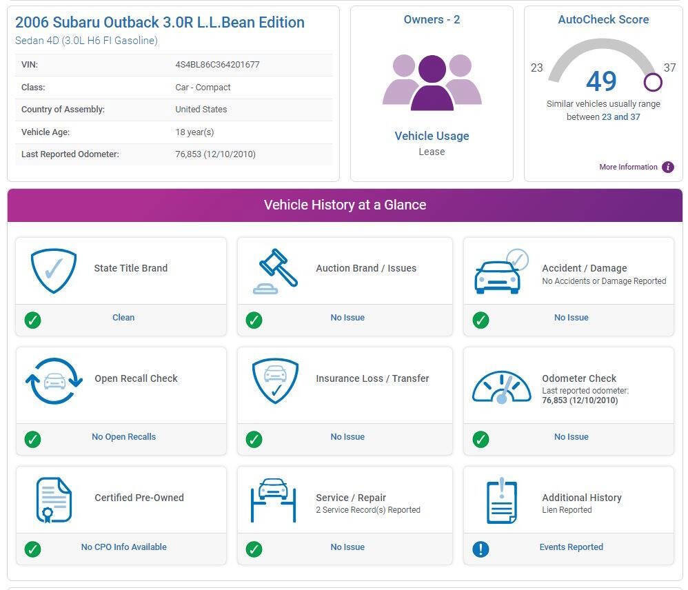 Used 2006 Subaru Outback 3.0R L.L. Bean image 2