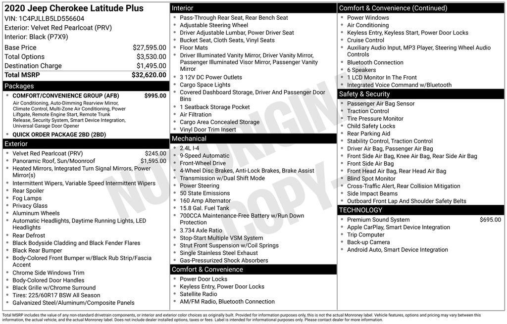 Used 2020 Jeep Cherokee Latitude Plus w/ Comfort/Convenience Group image 15