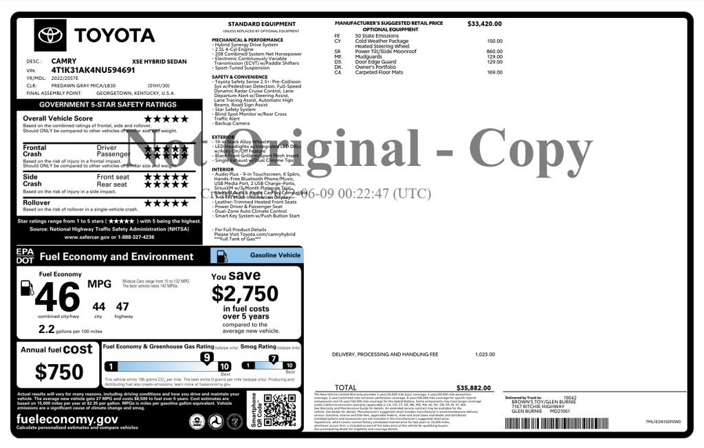 Used 2022 Toyota Camry XSE w/ Cold Weather Package FWD image 24