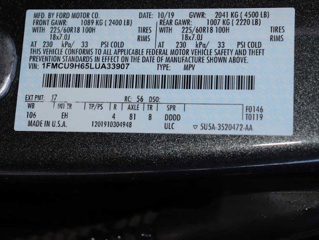 Certified 2020 Ford Escape SEL image 37