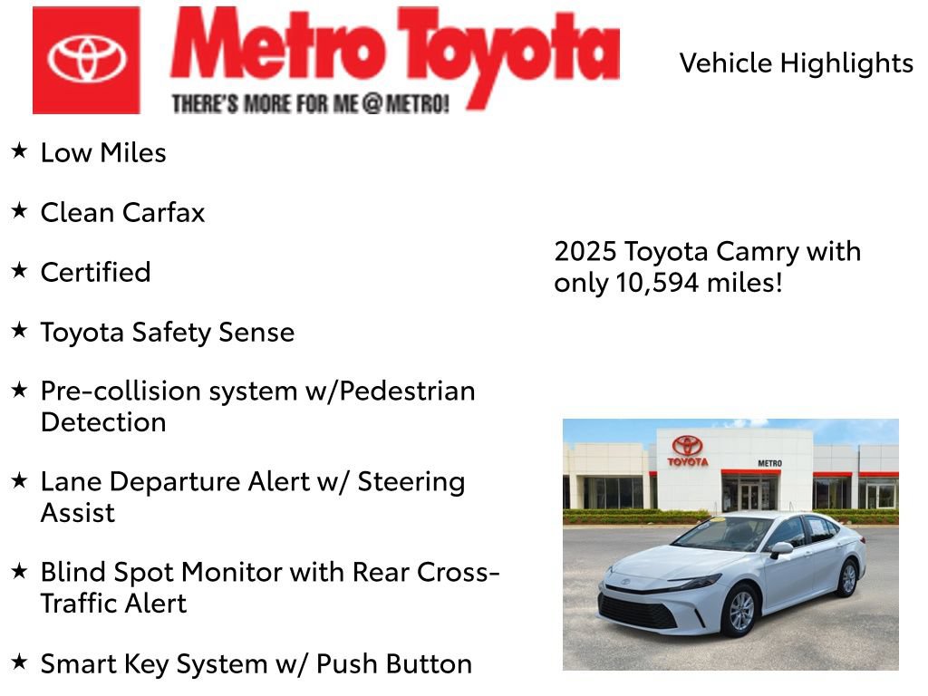 Certified 2025 Toyota Camry LE FWD image 9