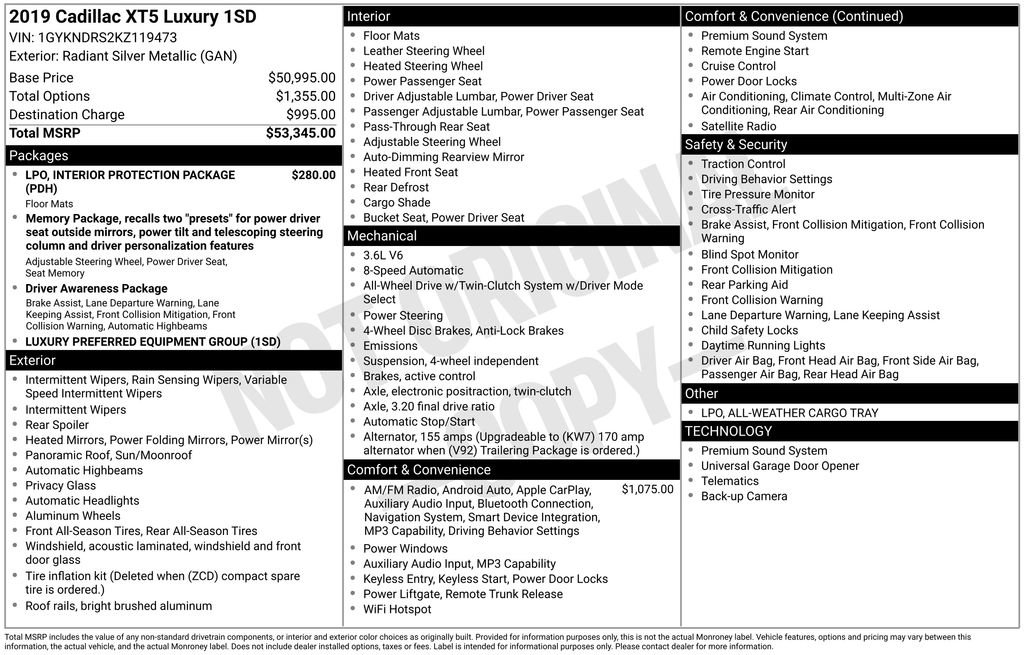 Used 2019 Cadillac XT5 Luxury image 6