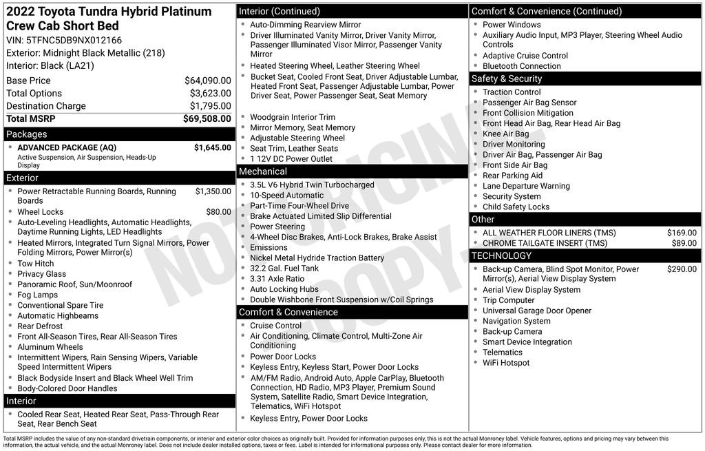 Used 2022 Toyota Tundra Platinum w/ Advanced Package image 2