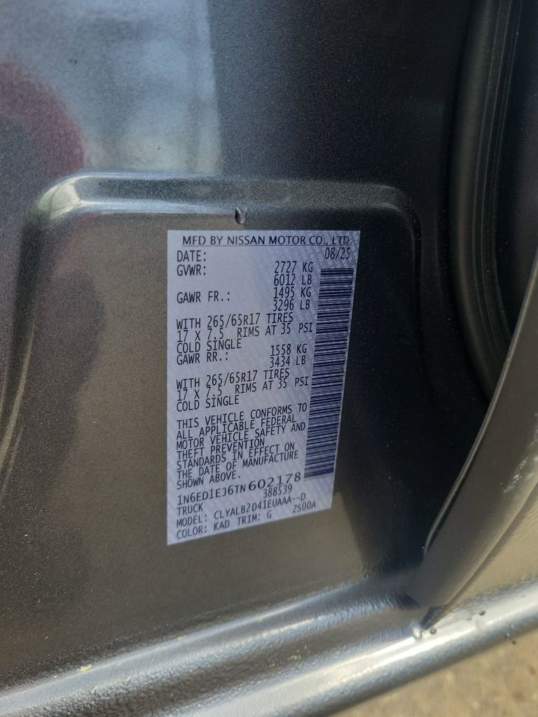 Used 2026 Nissan Frontier SV w/ All-Weather Content Package image 34