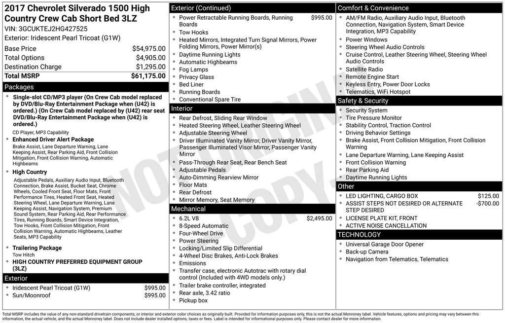 Used 2017 Chevrolet Silverado 1500 High Country AWD/4WD image 5