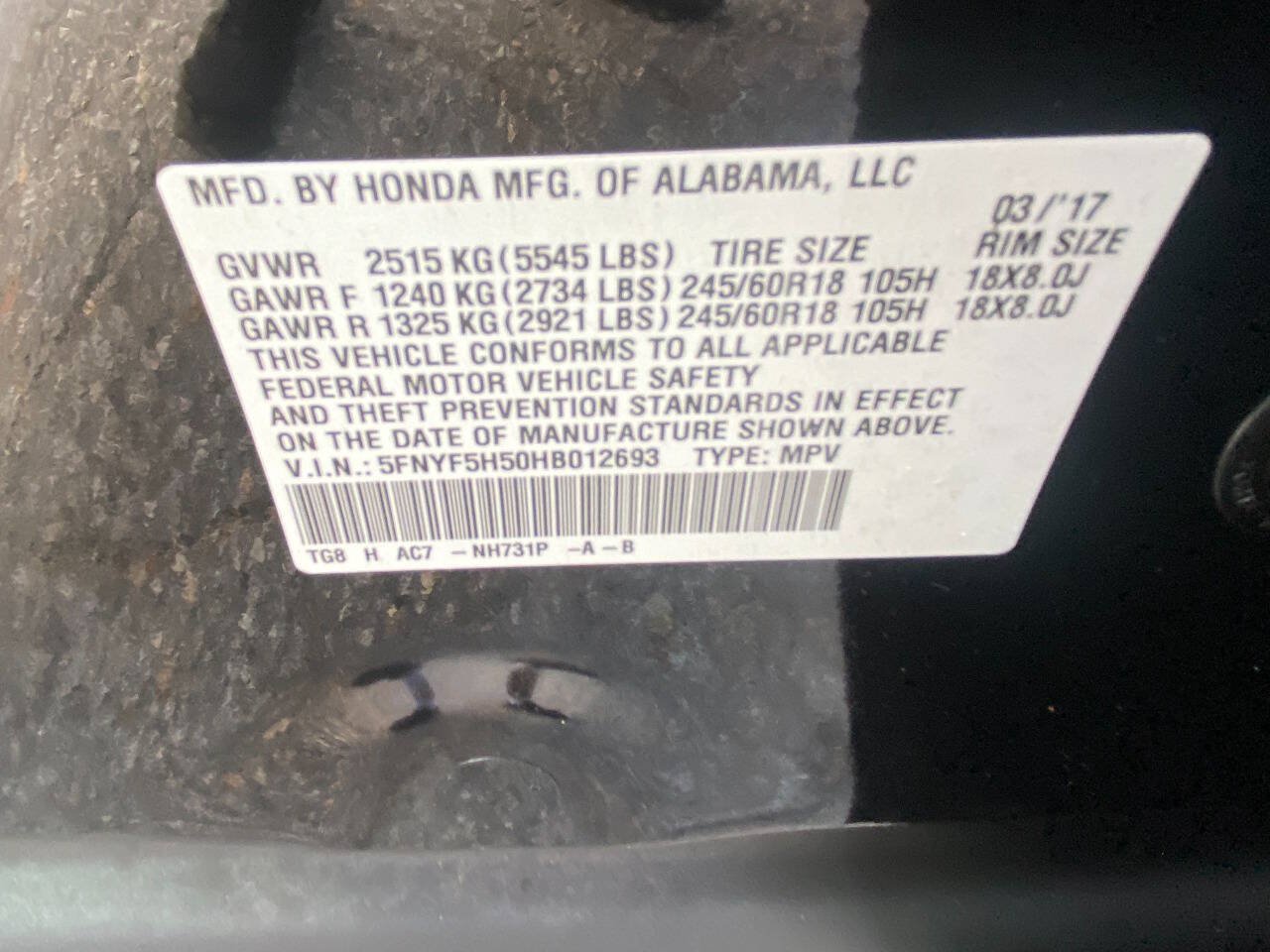 Used 2017 Honda Pilot EX-L image 61