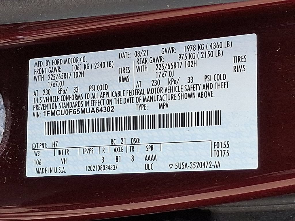 Used 2021 Ford Escape S FWD image 23