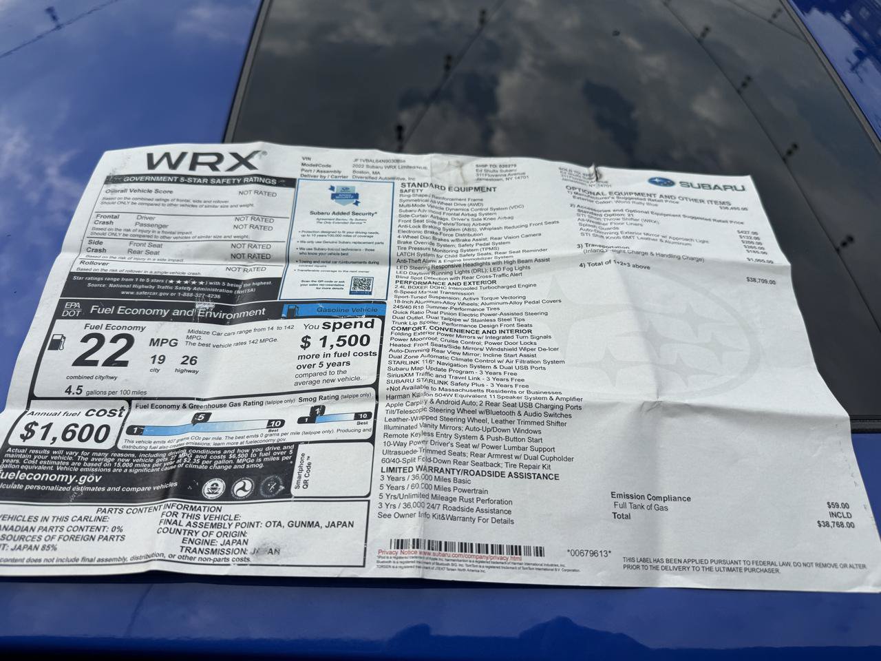 Used 2022 Subaru WRX Limited AWD/4WD image 24