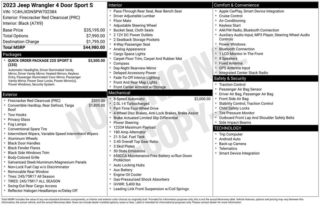 Used 2023 Jeep Wrangler Sport S image 8