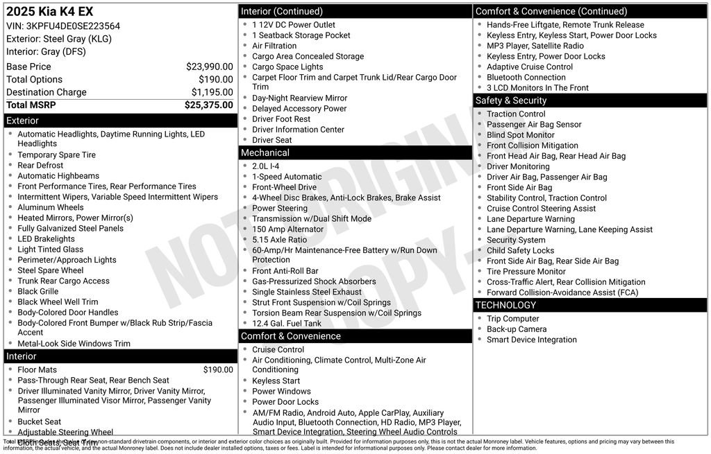 New 2025 Kia K4 EX image 28