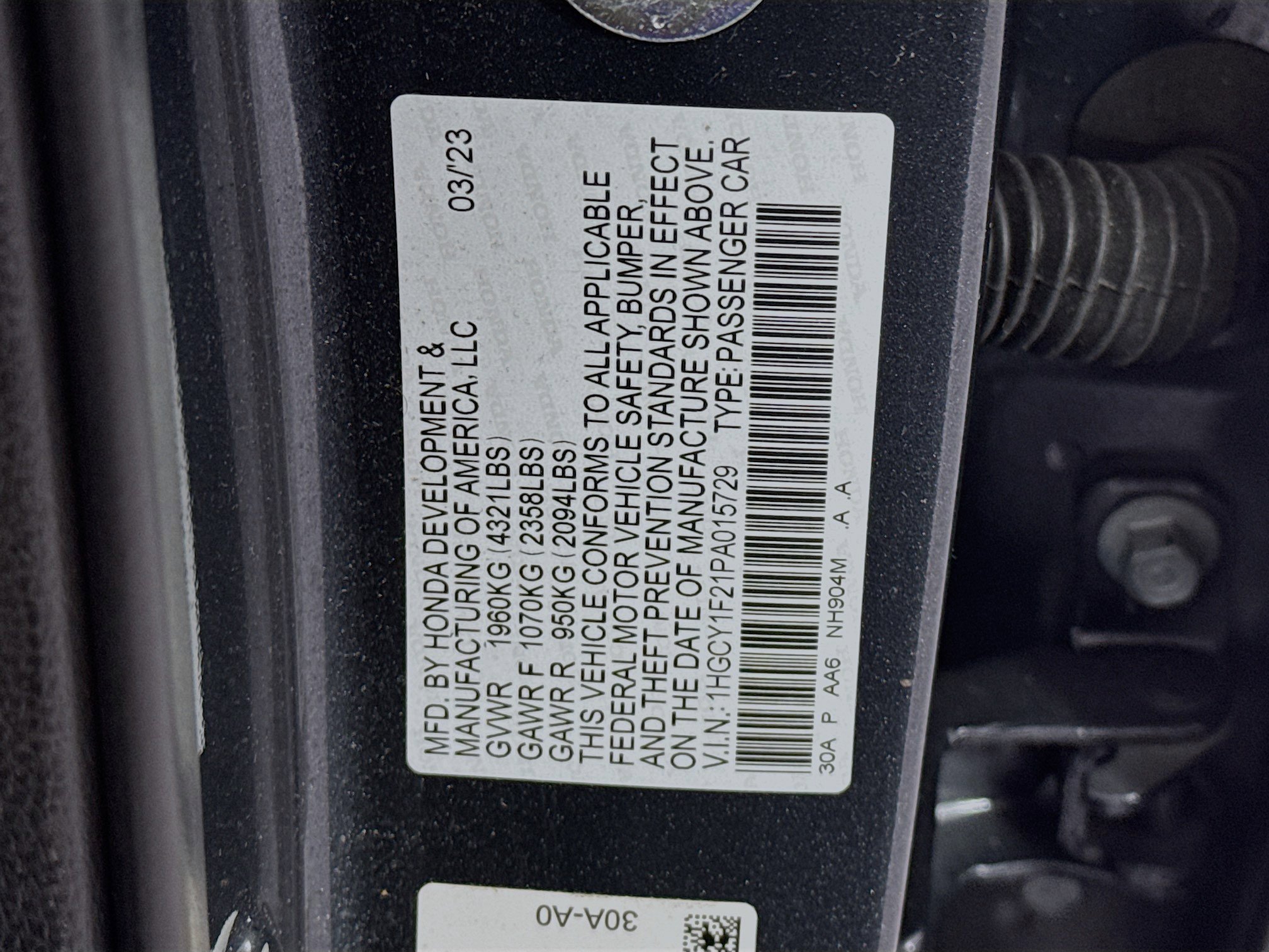 Certified 2023 Honda Accord LX image 29