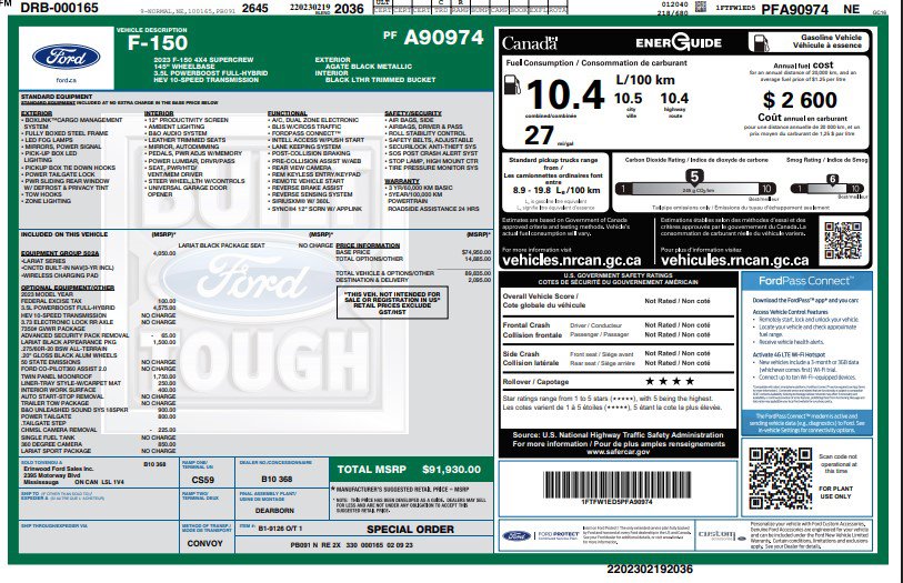 Used 2023 Ford F150 Lariat w/ Equipment Group 502A High AWD/4WD image 12