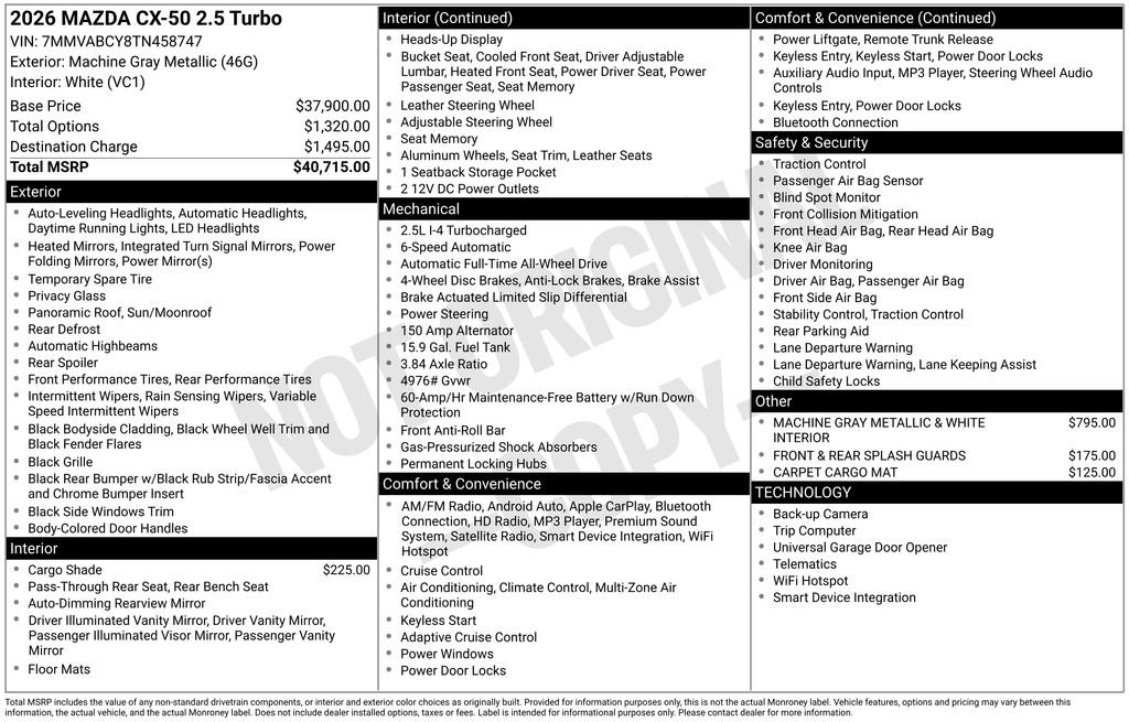 Certified 2026 MAZDA CX-50 AWD 2.5 S image 34