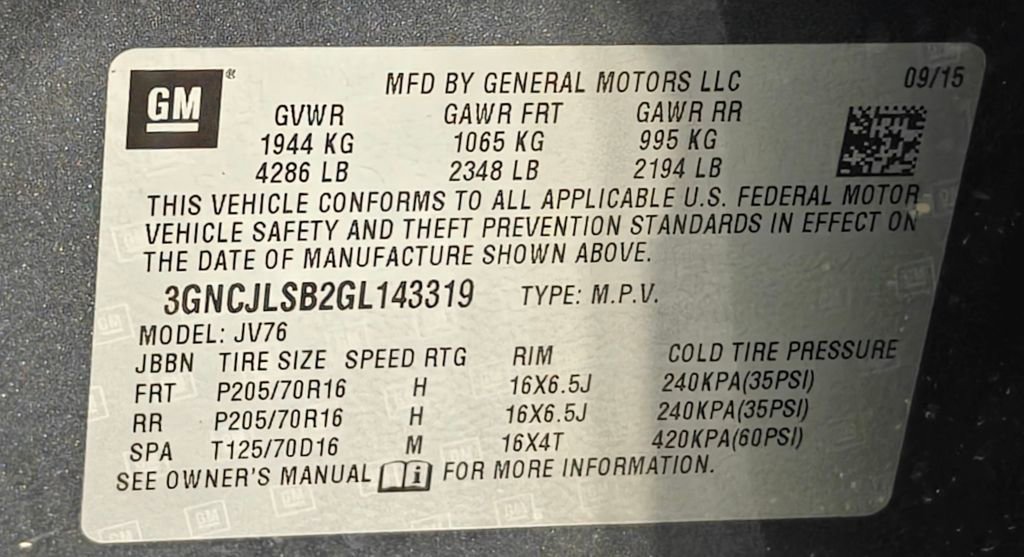 Used 2016 Chevrolet Trax LT w/ LT Sun and Sound Package image 46