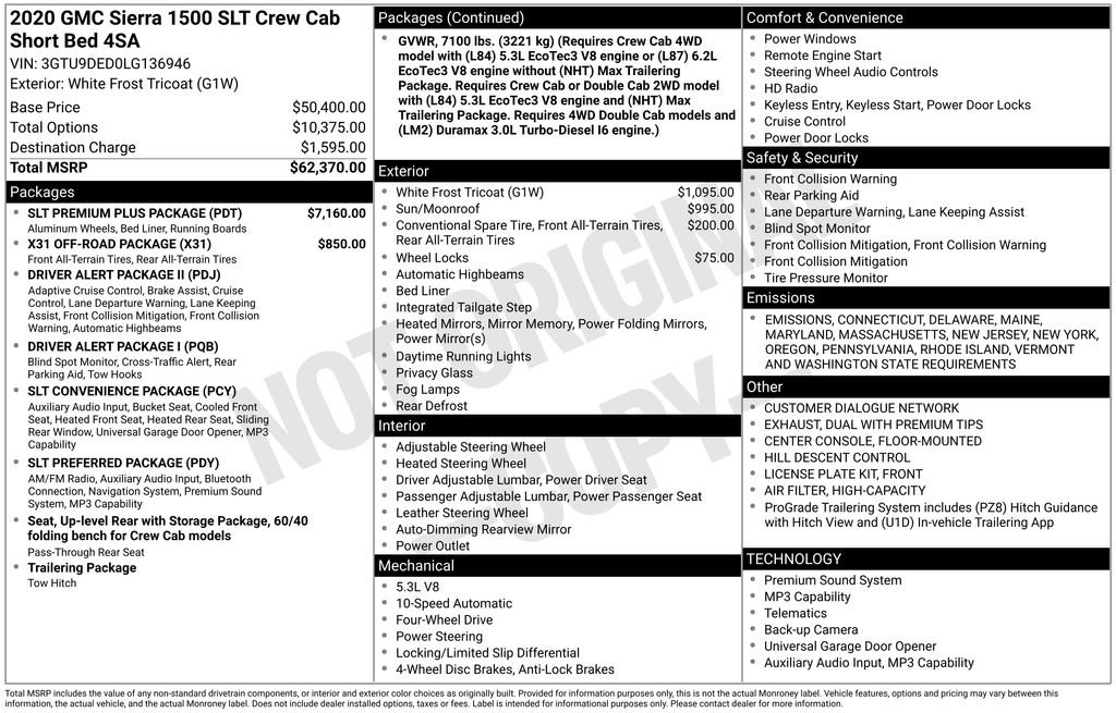 Used 2020 GMC Sierra 1500 SLT w/ SLT Premium Plus Package image 44