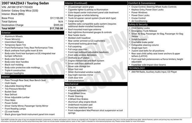 Used 2007 MAZDA MAZDA3 i Touring image 29