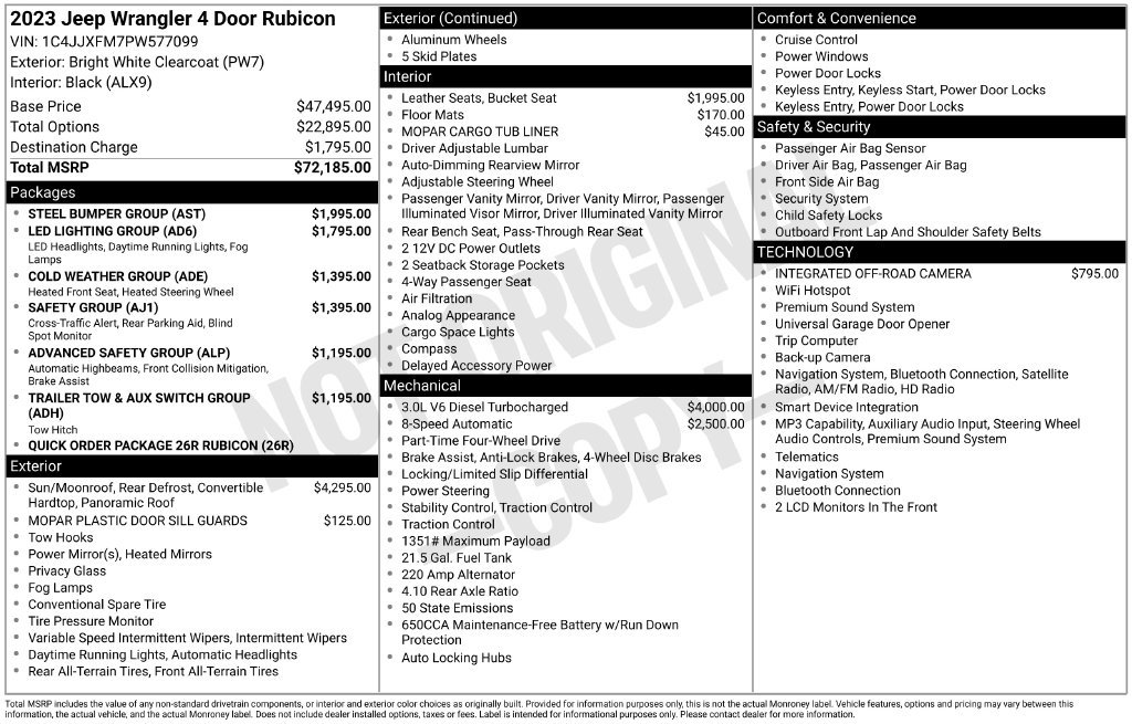 Used 2023 Jeep Wrangler Unlimited Rubicon w/ Steel Bumper Group AWD/4WD image 6