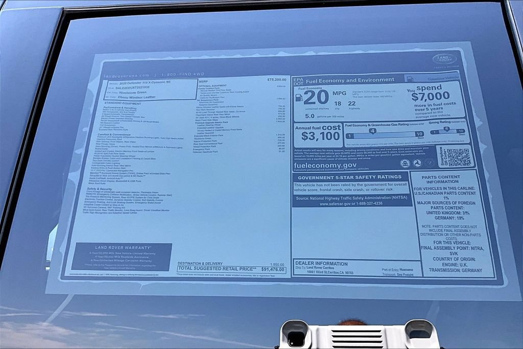 New 2026 Land Rover Defender 110 X-Dynamic SE AWD/4WD image 15