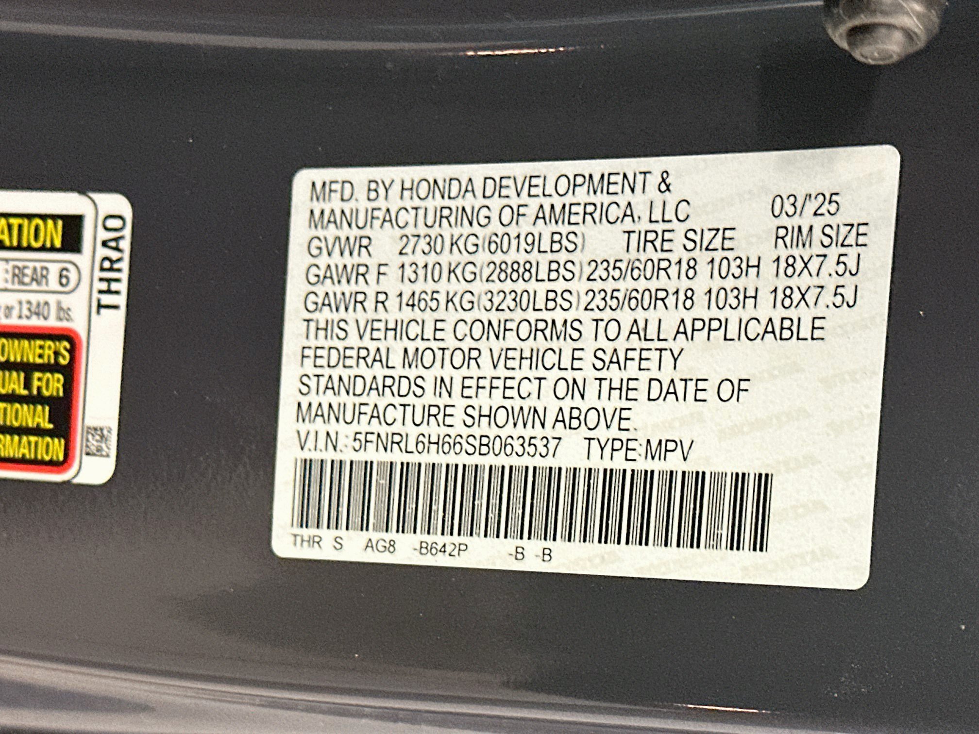 Used 2025 Honda Odyssey EX-L image 12