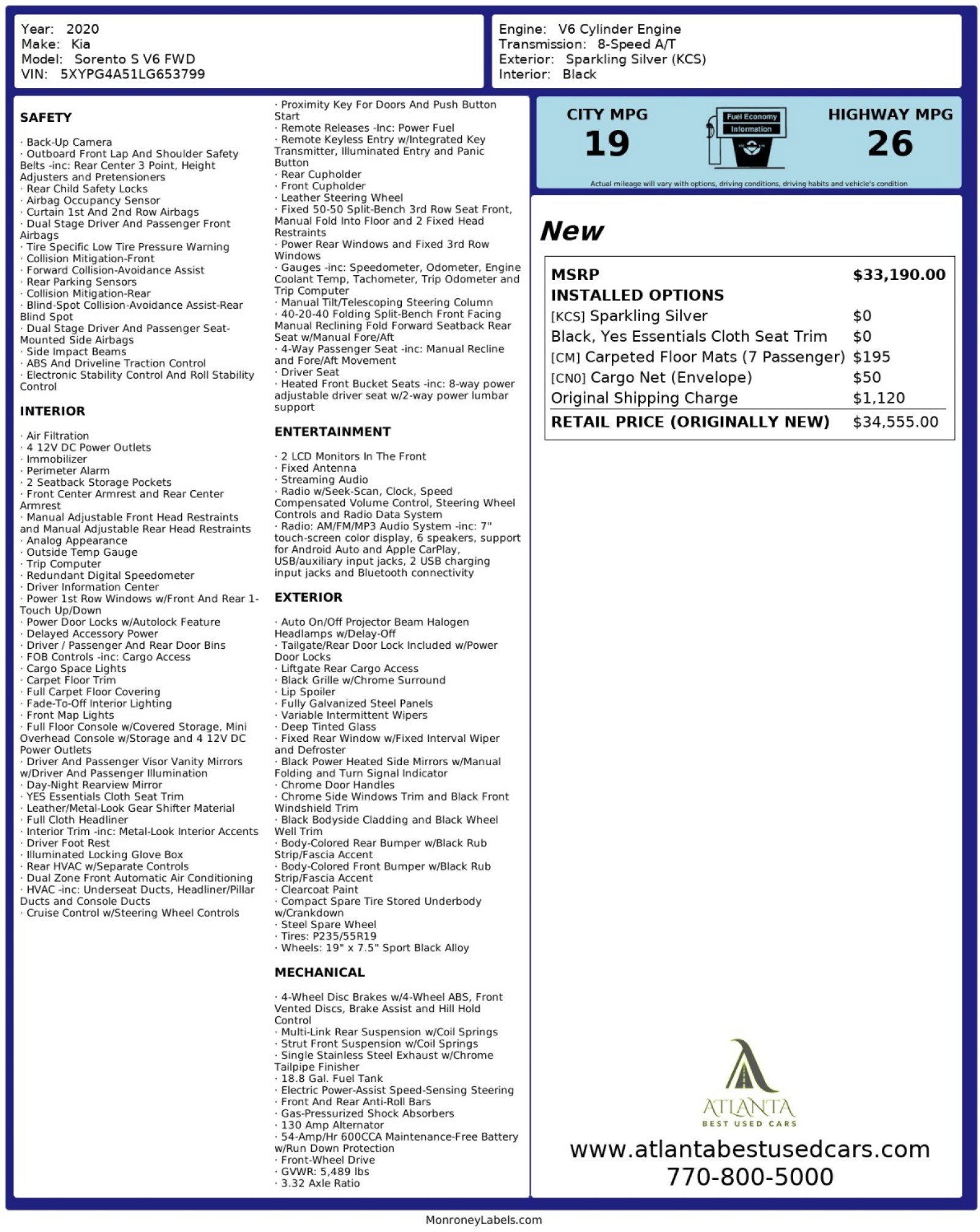 Used 2020 Kia Sorento S image 50