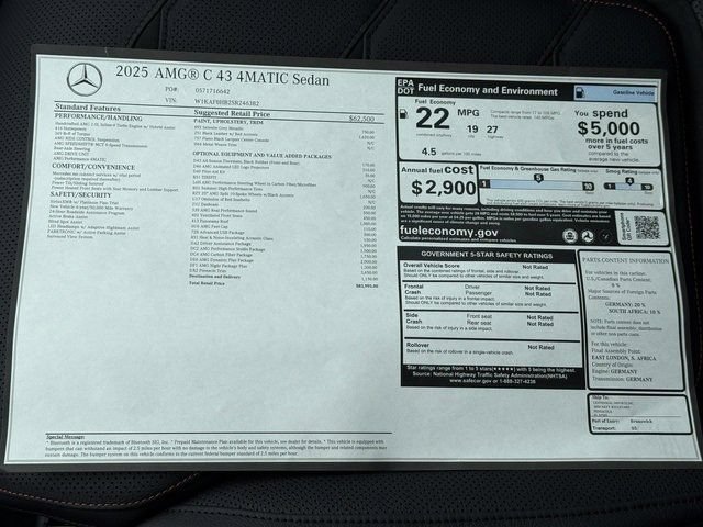 Used 2025 Mercedes-Benz C 43 AMG 4MATIC Sedan image 38