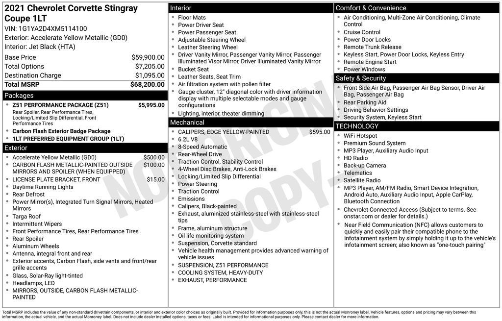 Used 2021 Chevrolet Corvette Stingray Coupe w/ Z51 Performance Package RWD image 5