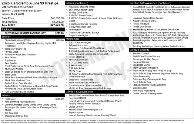 New 2026 Kia Sorento SX Prestige w/ Olive Brown Leather Package image 49