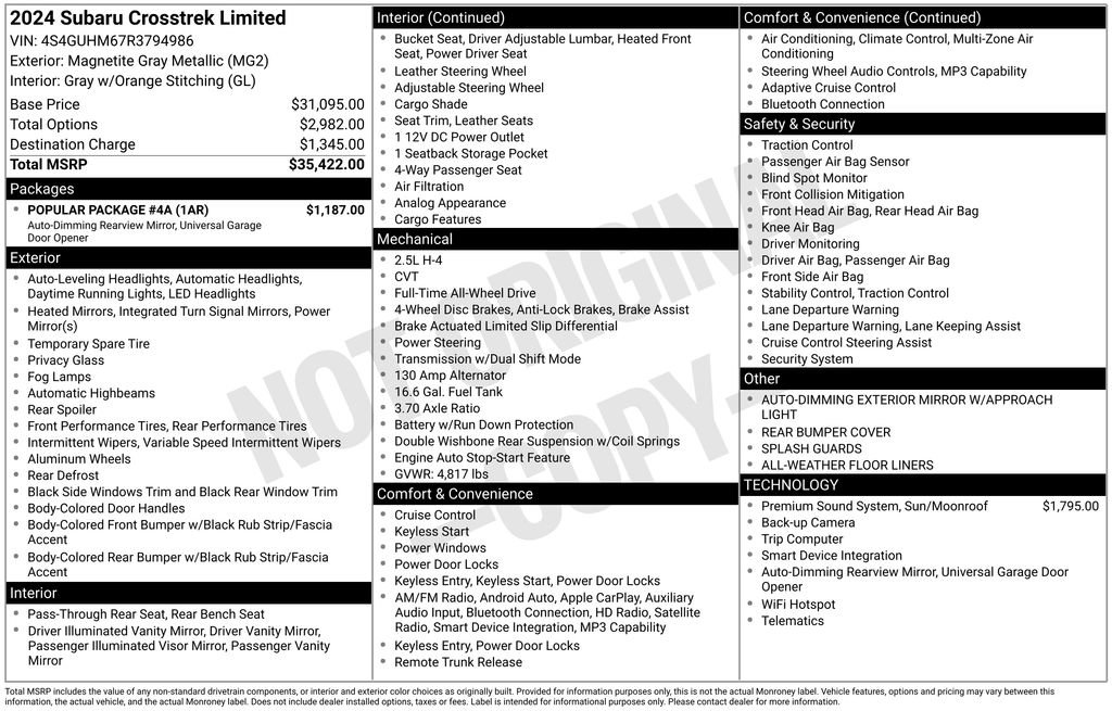 Used 2024 Subaru Crosstrek 2.5i Limited w/ Popular Package #4A image 26