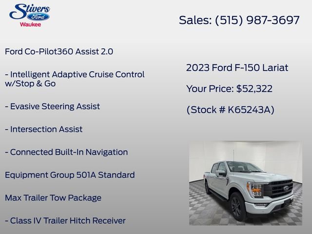 Certified 2023 Ford F150 Lariat w/ Max Trailer Tow Package AWD/4WD image 8