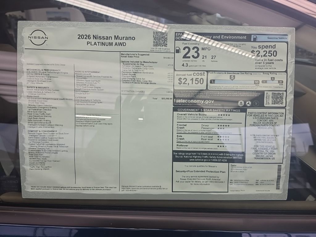 New 2026 Nissan Murano Platinum image 5