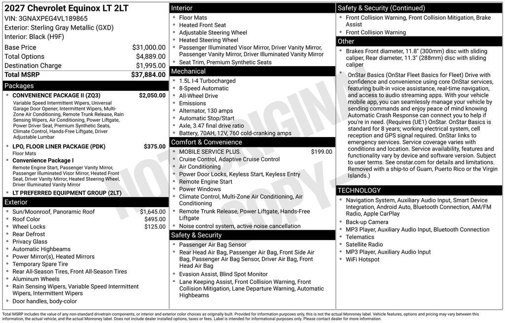 New 2027 Chevrolet Equinox LT w/ Convenience Package II AWD/4WD image 11