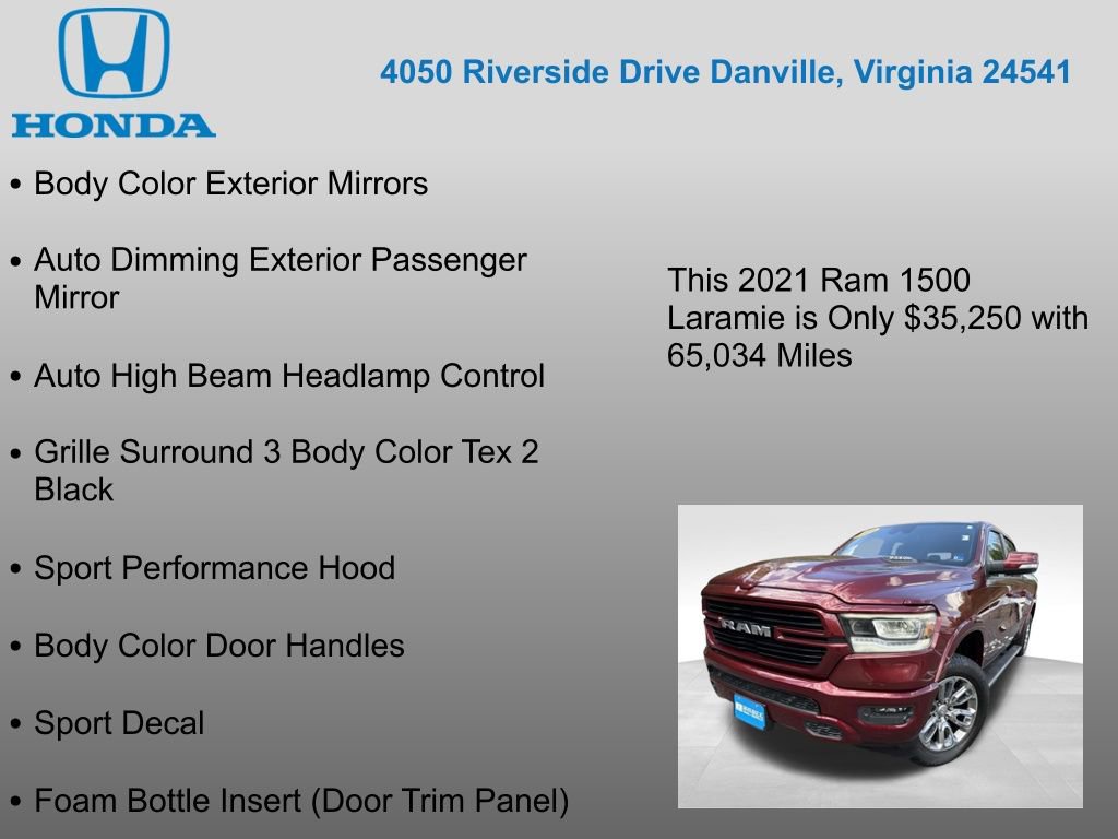 Used 2021 RAM 1500 Laramie w/ Sport Appearance Package image 32