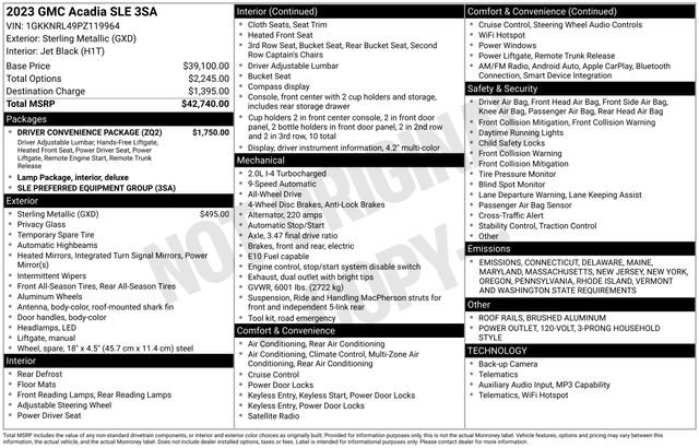 Certified 2023 GMC Acadia SLE w/ Driver Convenience Package image 41