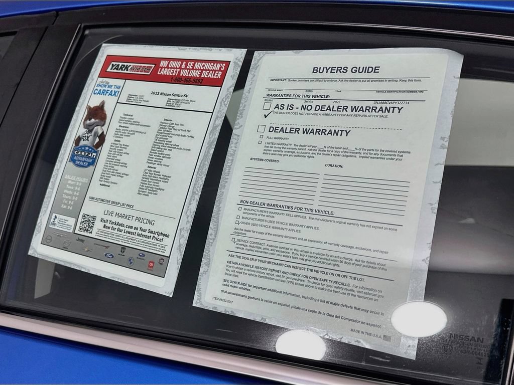 Certified 2023 Nissan Sentra SV w/ Trunk Package FWD image 13