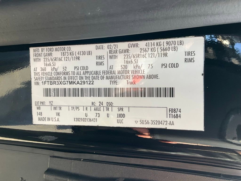 Used 2021 Ford Transit 250 148 High Roof Extended w/ Load Area Protection Package RWD image 25