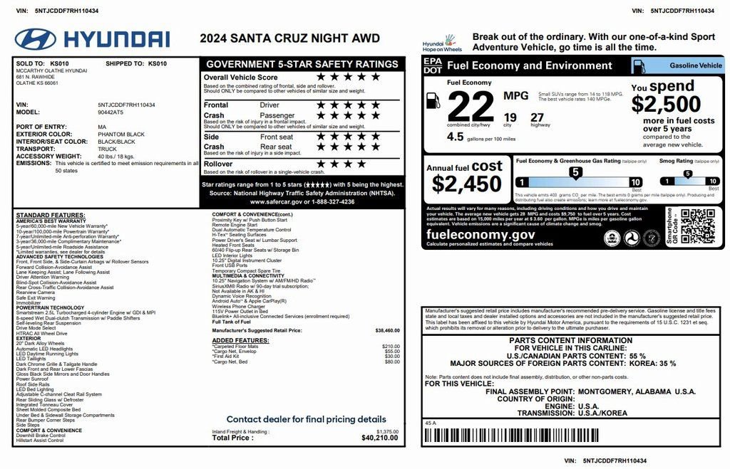 Used 2024 Hyundai Santa Cruz Night image 30