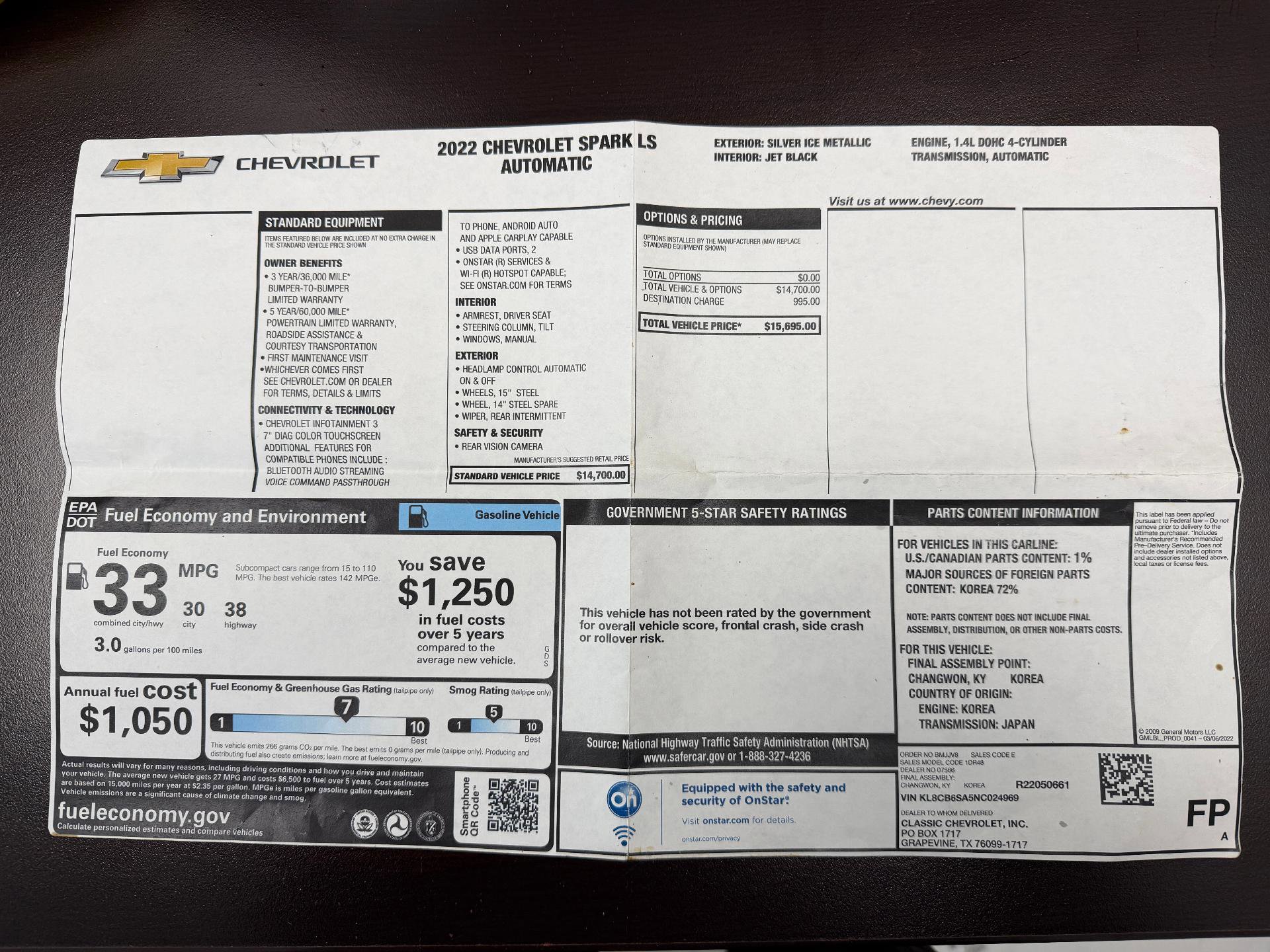 Used 2022 Chevrolet Spark LS FWD image 27