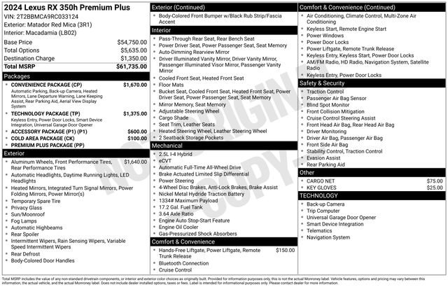 Used 2024 Lexus RX 350 w/ Convenience Package image 13