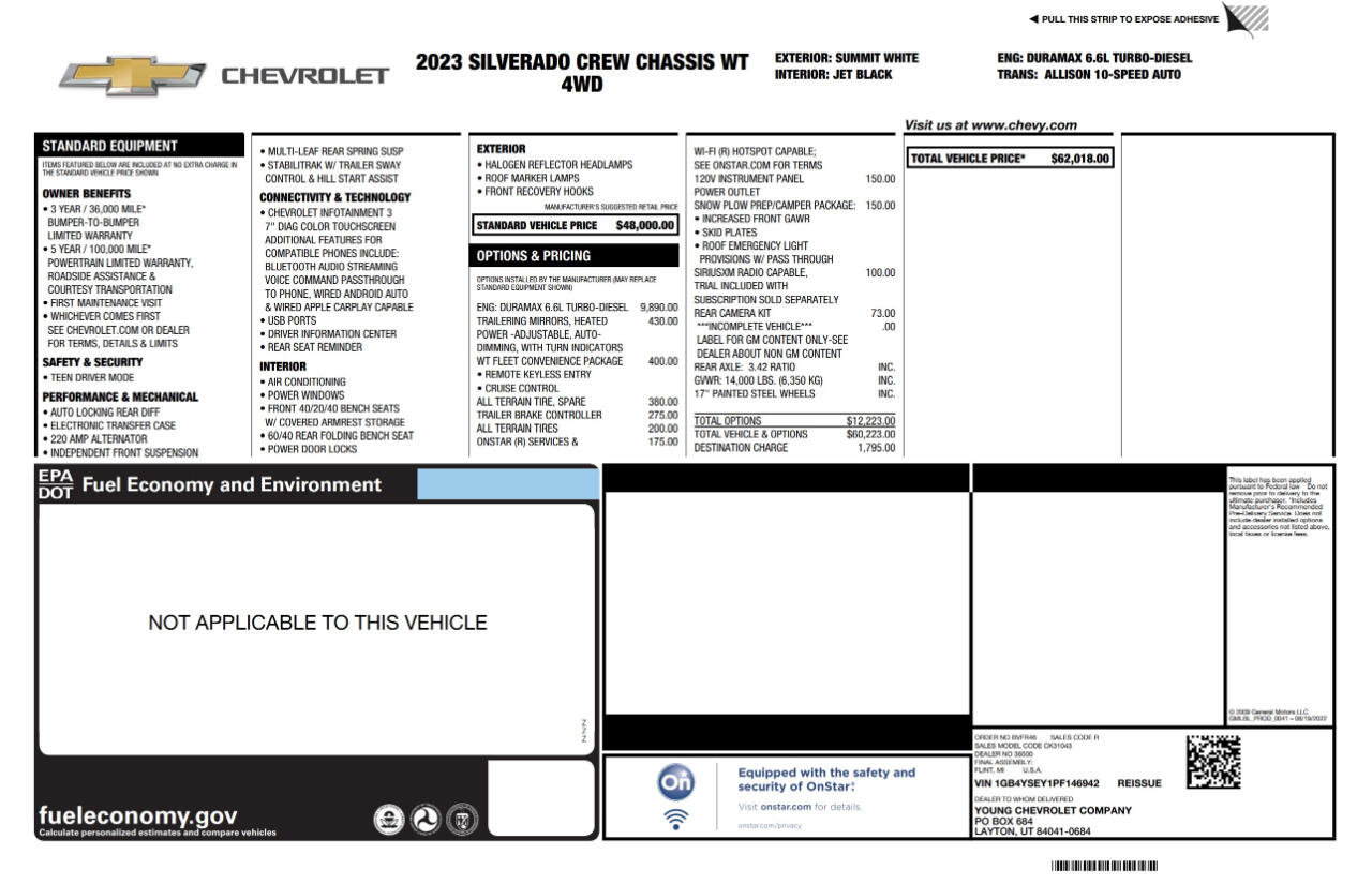 Used 2023 Chevrolet Silverado 3500 W/T w/ WT Fleet Convenience Package image 4