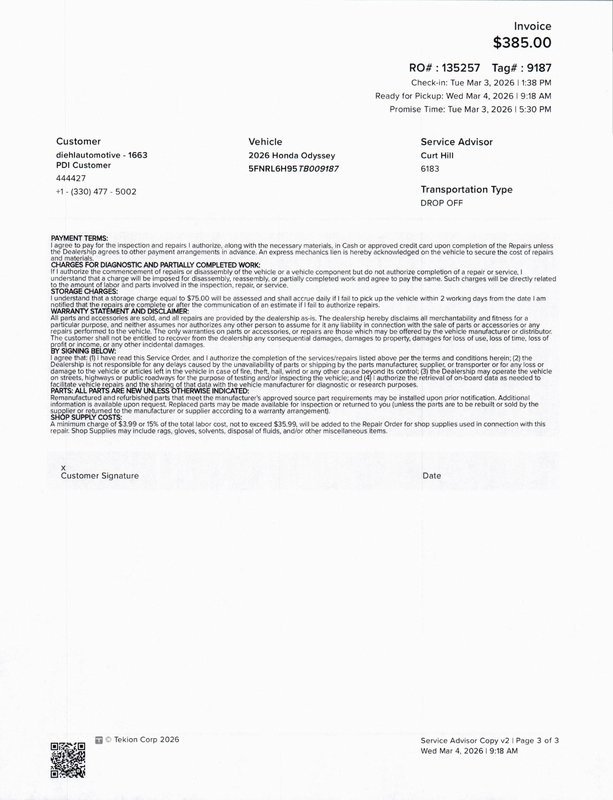 Used 2026 Honda Odyssey Elite image 37