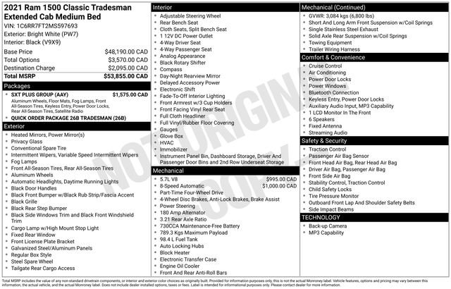 Used 2021 RAM 1500 Tradesman w/ SXT Plus Group AWD/4WD image 52