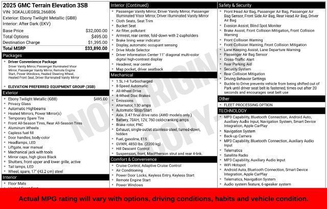 Used 2025 GMC Terrain Elevation AWD/4WD image 20